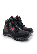 Botas de hiking para mujer en cuero negro San Polos referencia 3291, vista lateral.