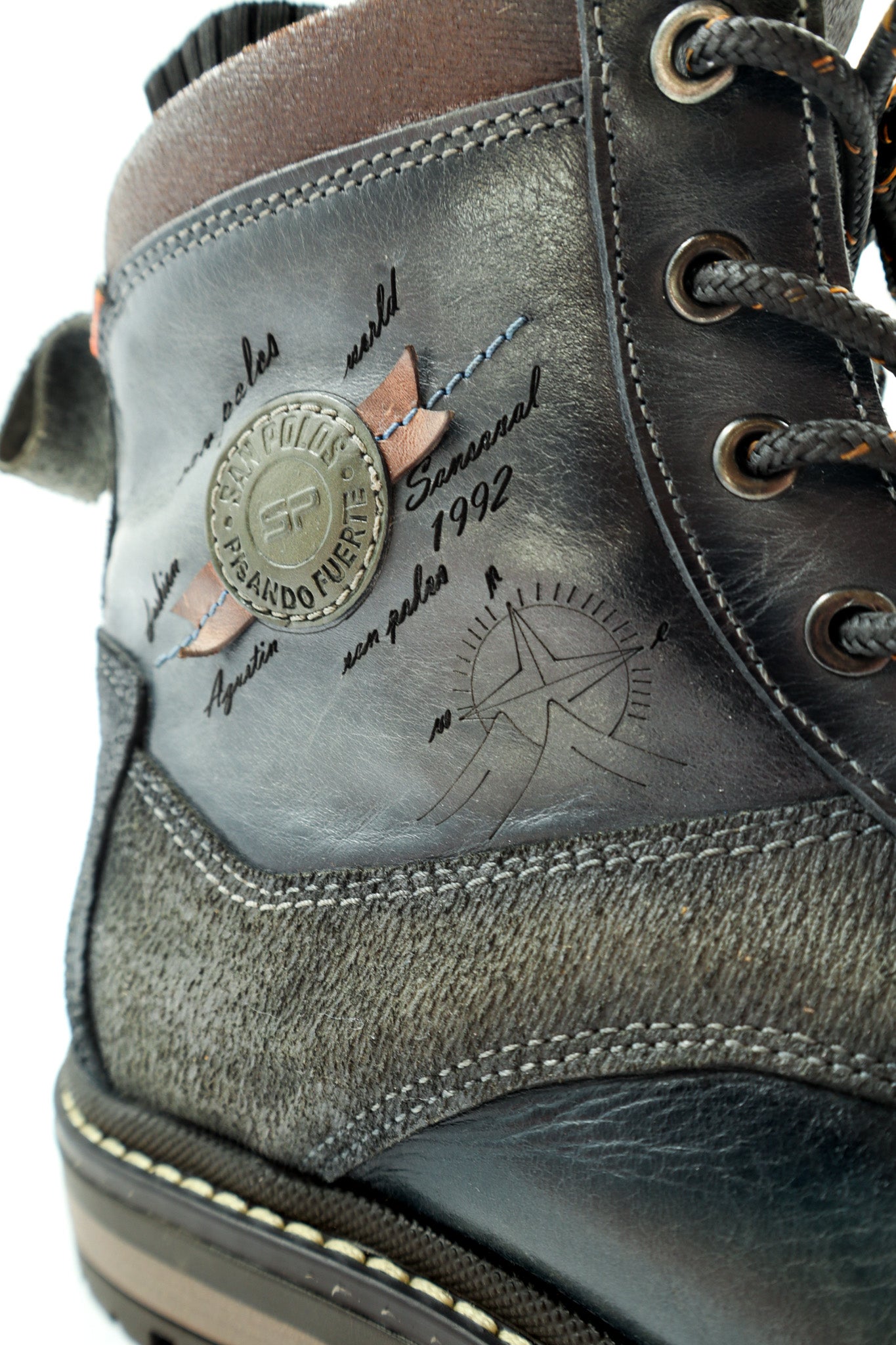 Botas San Polos Leñador Hombre 3796 Rustico Gris