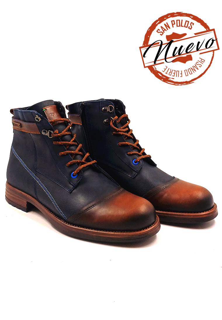 Botas San Polos Casual Hombre 3416 Azul Coñac