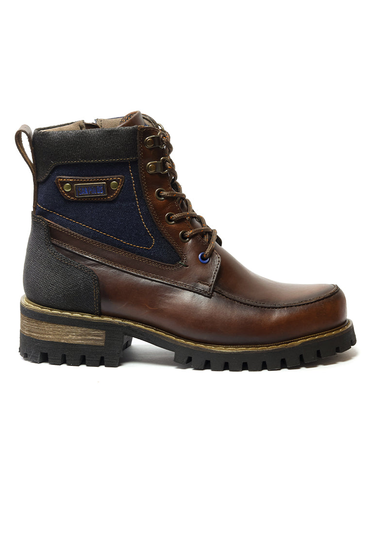 Botas San Polos Leñador Hombre 3891 Coñac Azul