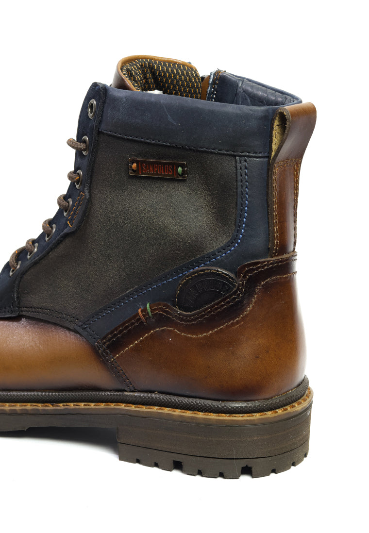 Botas San Polos Casual Hombre 3694 Miel Azul