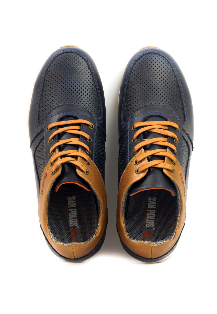 Zapatos San Polos Sneakers Hombre JCR394 Azul Café