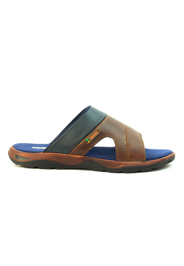 Sandalias San Polos Hombre SX001 Coñac Azul