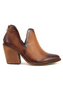 Botines de Cuero Miel para Mujer San Polos | Tacón 8.5cm